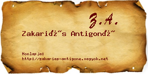 Zakariás Antigoné névjegykártya